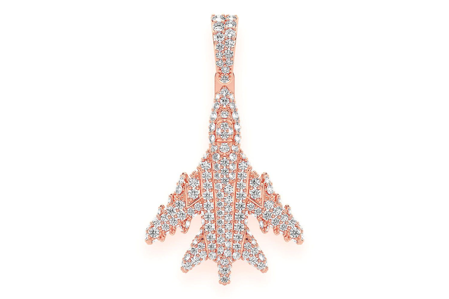 JET DIAMOND PENDANT 14K SOLID GOLD 1.25CTW