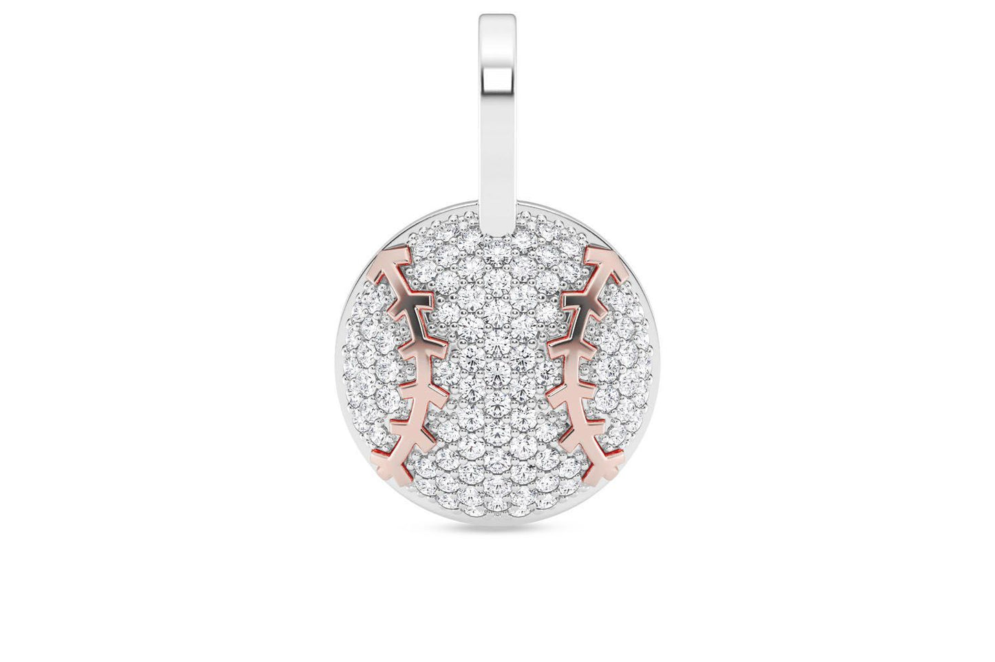 PANDANTIV CU DIAMANT BASEBALL, AUR MASIV DE 14K, 0.33CT
