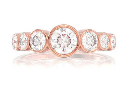 7 BEZEL SET DIAMOND ENGAGEMENT RING - 1.20CTW