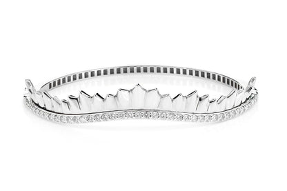 ASYMETTRICAL DIAMOND WAVE BRACELET 14K SOLID GOLD 0.95CTW