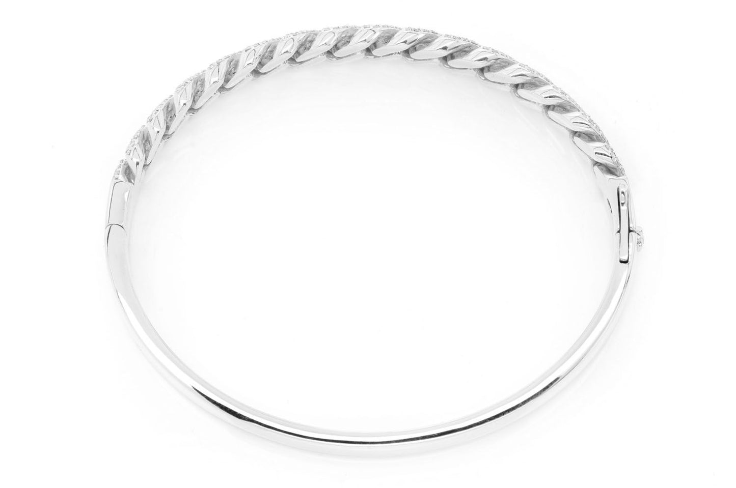 MIAMI CUBAN DIAMOND BANGLE 14K SOLID GOLD 1.65CTW
