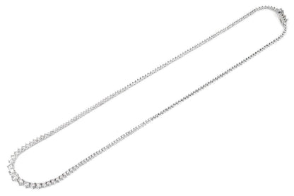 GRADUATED DIAMOND RIVIERA NECKLACE 14K SOLID GOLD 3.00CTW