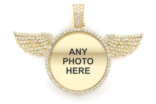 WINGED PICTURE DIAMOND PENDANT 14K SOLID GOLD 3.00CTW