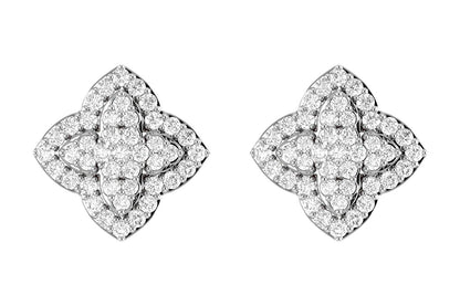 LAYERED 4 POINT STAR DIAMOND STUDS 14K SOLID GOLD 0.45CTW