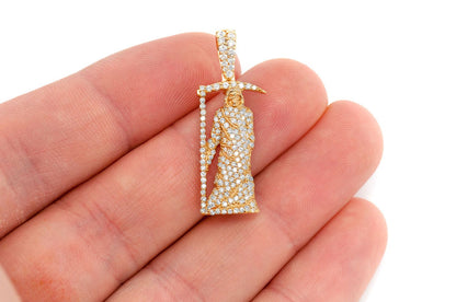 PANDANTIV CU DIAMANT GRIM REAPER, AUR MASIV DE 14K, 1.00CTW