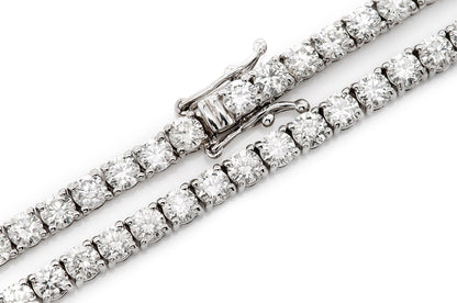 12PT PRONG SET DIAMOND TENNIS NECKLACE 14K SOLID GOLD 20.00CTW
