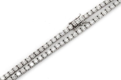 12PT PRONG SET DIAMOND TENNIS NECKLACE 14K SOLID GOLD 20.00CTW
