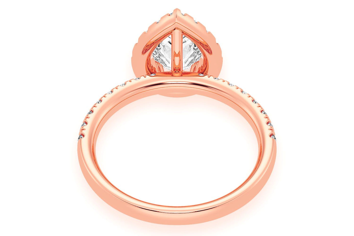 THAV - 0.75CT SOLITAIRE PEAR SHAPE HALO - DIAMOND ENGAGEMENT RING