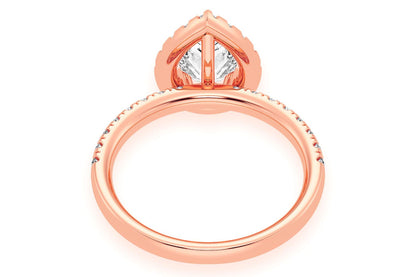 THAV - 0.75CT SOLITAIRE PEAR SHAPE HALO - DIAMOND ENGAGEMENT RING