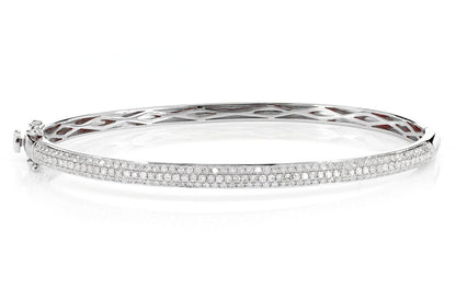 BRĂȚARĂ CU TREI RÂNDURI DE DIAMANTE, AUR MASIV DE 14K, 1.05CT