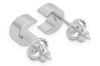 CERCEI MOON STUD CU DIAMANTE, AUR MASIV DE 14K, 0.05CT