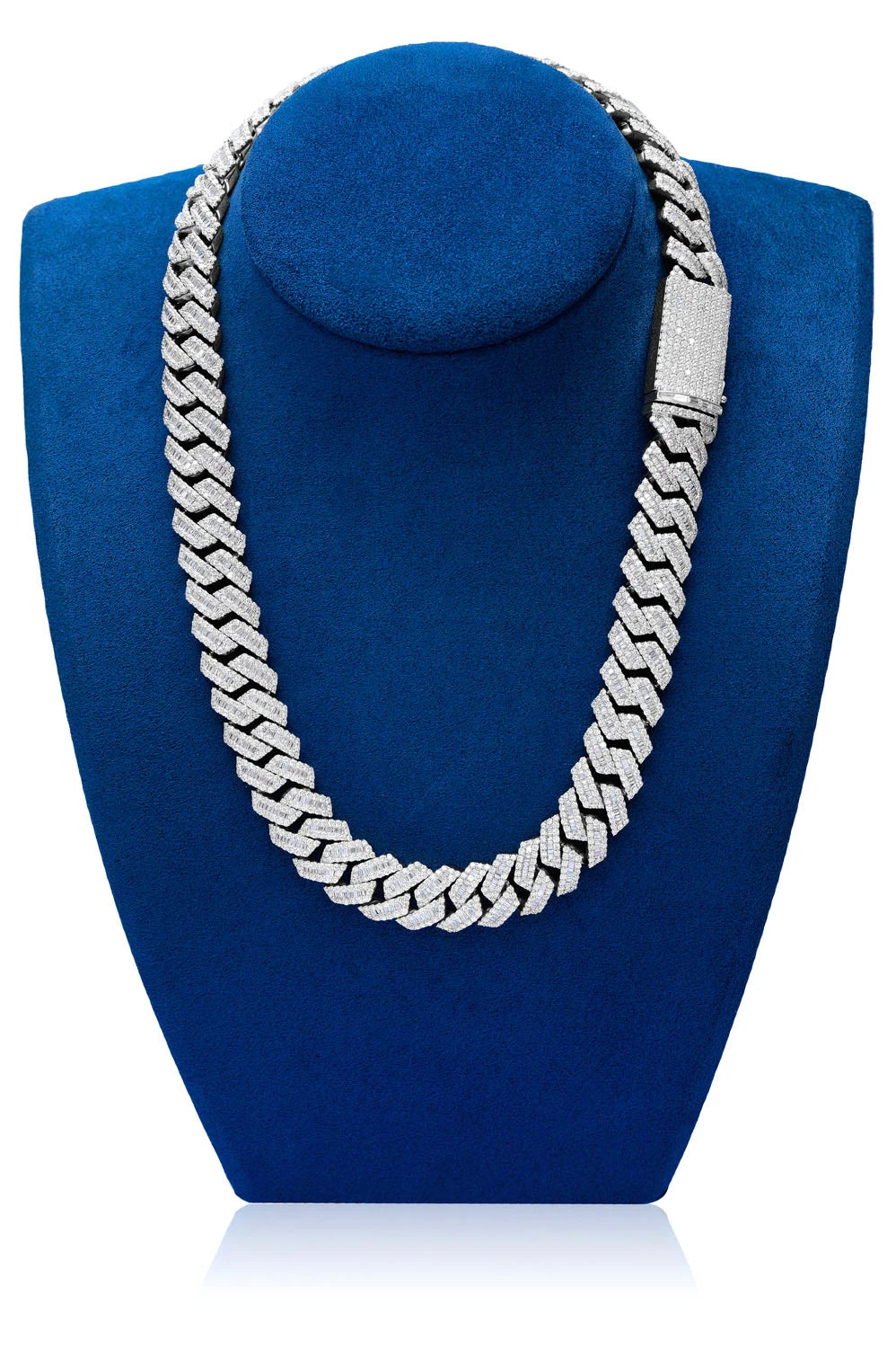 17MM RAISED BAGUETTE MIAMI CUBAN LINK DIAMOND NECKLACE 14K SOLID GOLD 53.65CTW