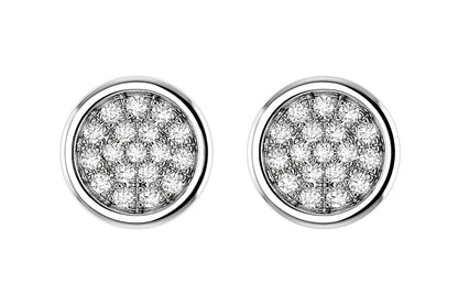 BEZEL SET DIAMOND CLUSTER STUD EARRINGS 14K SOLID GOLD 0.05CTW