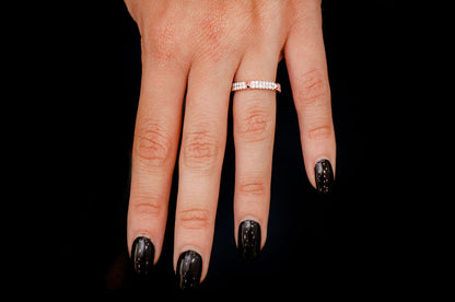 TWO ROW SPIKE DIAMOND RING 14K SOLID GOLD 0.50CTW
