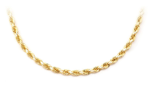 3.5MM ROPE 14K SOLID GOLD CHAIN