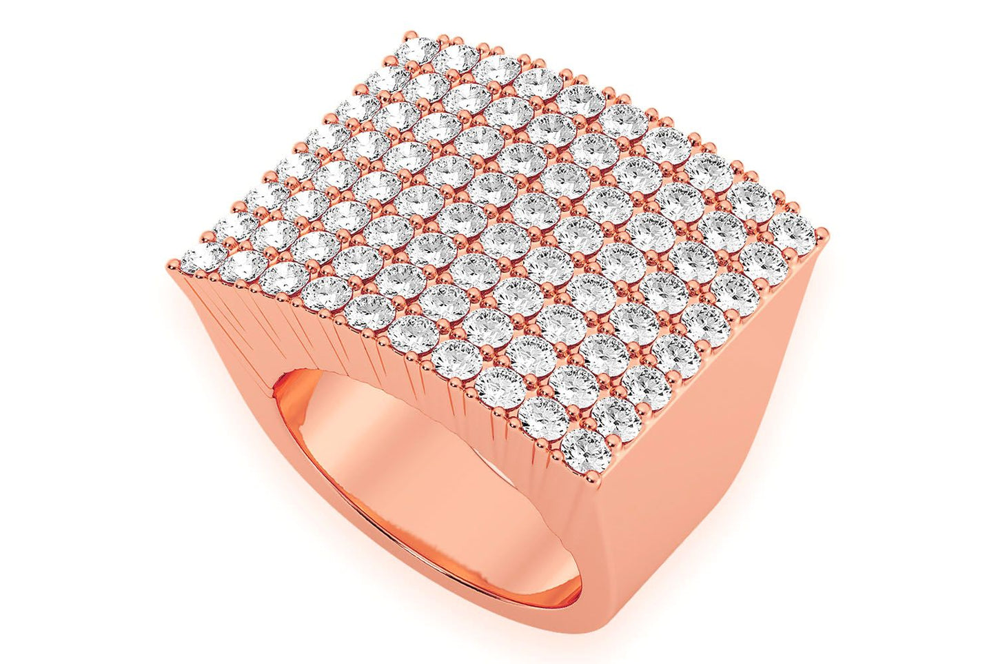 SQUARE SIGNET DIAMOND RING 14K SOLID GOLD 2.50CTW