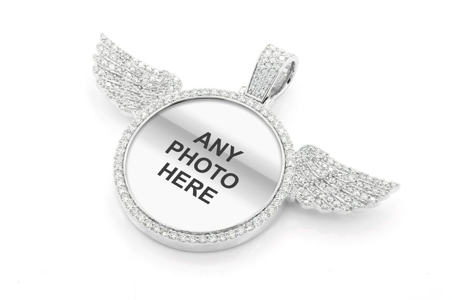WINGED PICTURE DIAMOND PENDANT 14K SOLID GOLD 3.00CTW