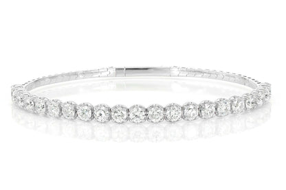 15PT DIAMOND FLEX BANGLE TENNIS BRACELET 3.75CTW 14K SOLID GOLD