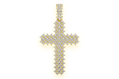 PANDANT CU CRUCĂ ZINTEAȚĂ ȘI DIAMANT, AUR MASIV DE 14K, 10.00CT