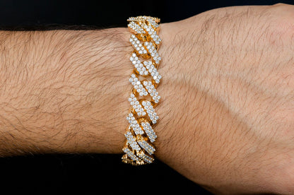 18MM RAISED CUBAN LINK BRACELET 14K   21.50CTW