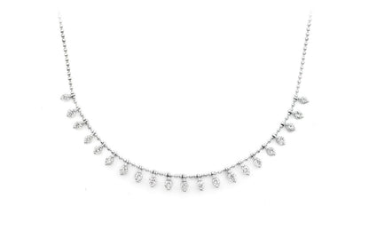 21 STONE DIAMOND NECKLACE 14K SOLID GOLD 0.75CTW