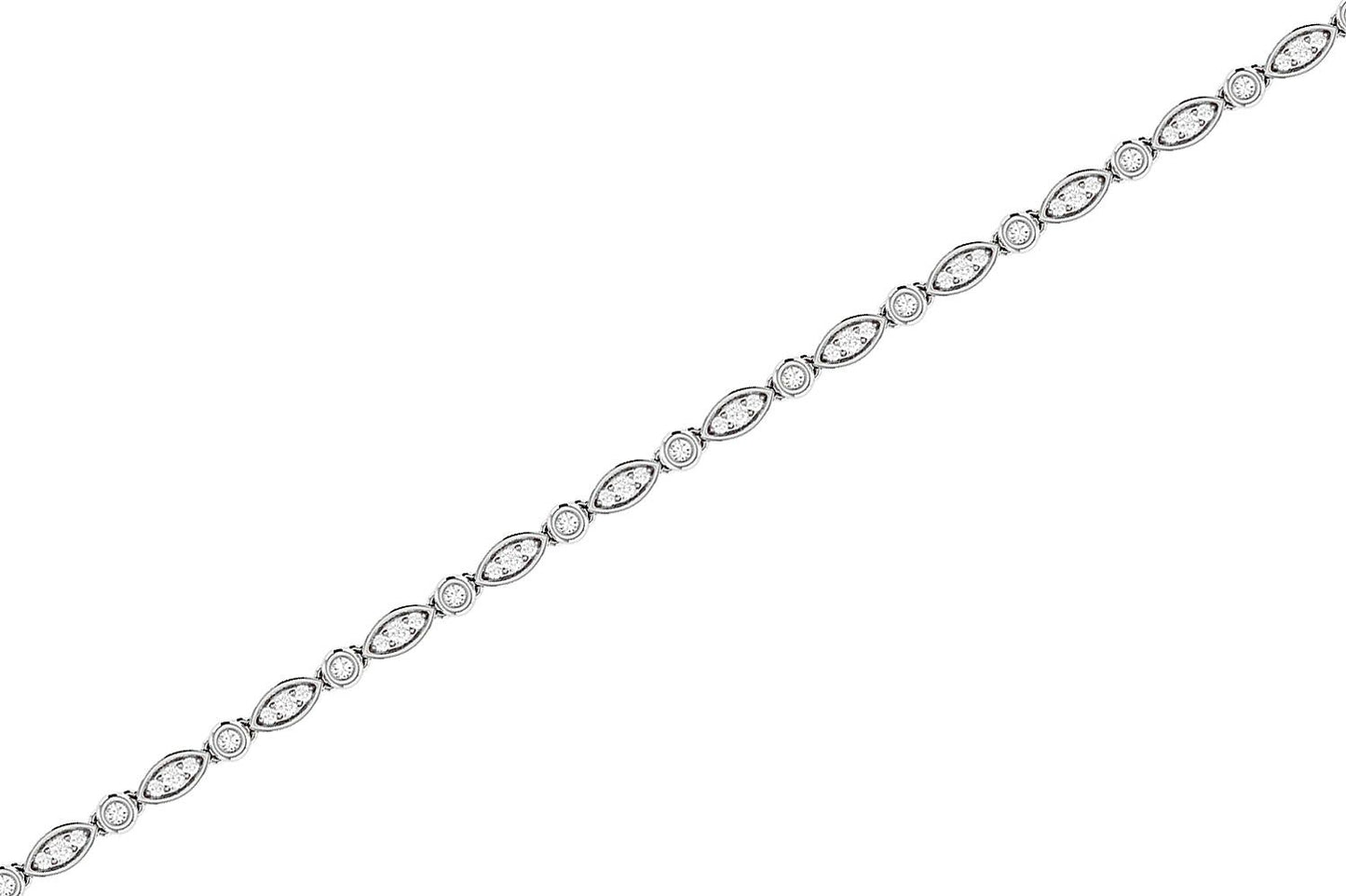 GEOMETRIC BEZEL SET LINK DIAMOND BRACELET 14K SOLID GOLD 0.50CTW