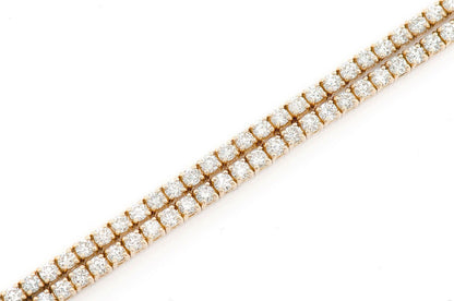 3PT TWO ROW PRONG SET DIAMOND TENNIS BRACELET 14K SOLID GOLD 4.75CTW