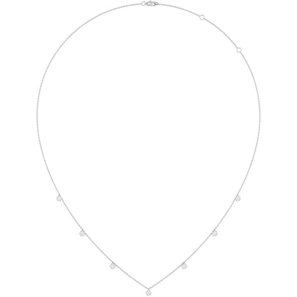 DIAMOND DISC STATION NECKLACE 14K SOLID GOLD 0.20CTW
