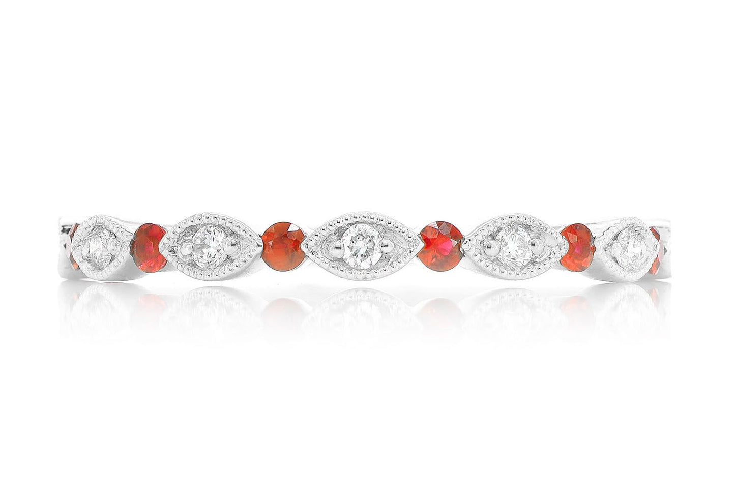VERIGHEȚĂ CU RUBIN ȘI DIAMANT AUR MASIV 14K 0.15CTW