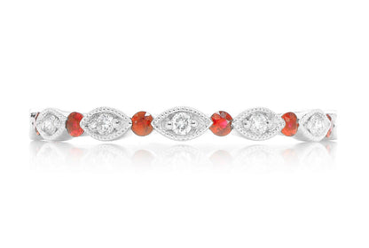 VERIGHEȚĂ CU RUBIN ȘI DIAMANT AUR MASIV 14K 0.15CTW