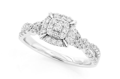 .50CTW - CUSHION COMPOSITE - DIAMOND ENGAGEMENT RING