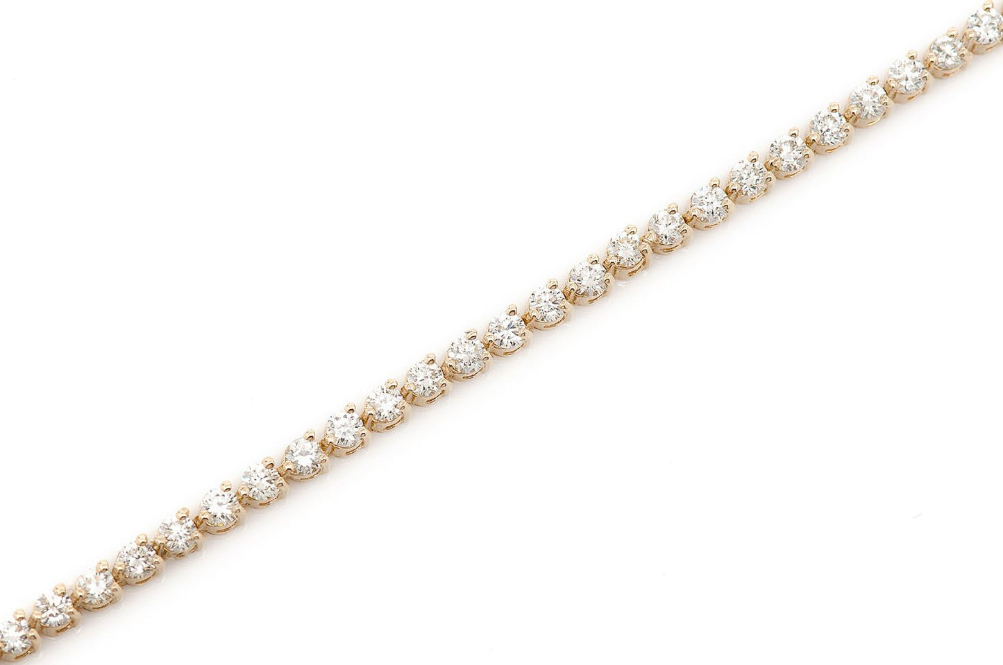 BRĂȚARĂ TENIS CU 3 PIELE, SET DIAMANTE, AUR MASIV DE 14K, 2,50 CT