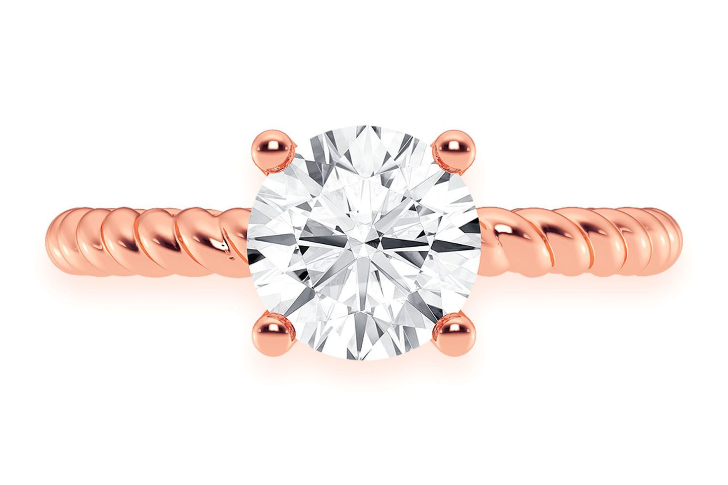 1.25CT ROUND - TWIST BAND - DIAMOND ENGAGEMENT RING