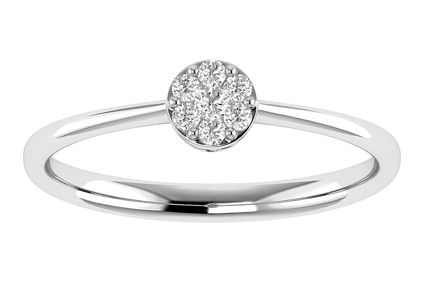 INEL ROTUND CU DIAMANTE, AUR MASIV DE 14K, 0.10CTW