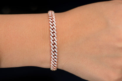 4MM MIAMI CUBAN DIAMOND BRACELET 14K SOLID GOLD 1.50CTW