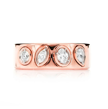 INEL CU BRINDĂ CU DIAMANTE ALTERNATIVE, MULTIFONDĂ, AUR MASIV DE 14K, 0.40CT