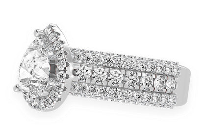 1.50CT PEAR SOLITAIRE - THREE ROW - DIAMOND ENGAGEMENT RING