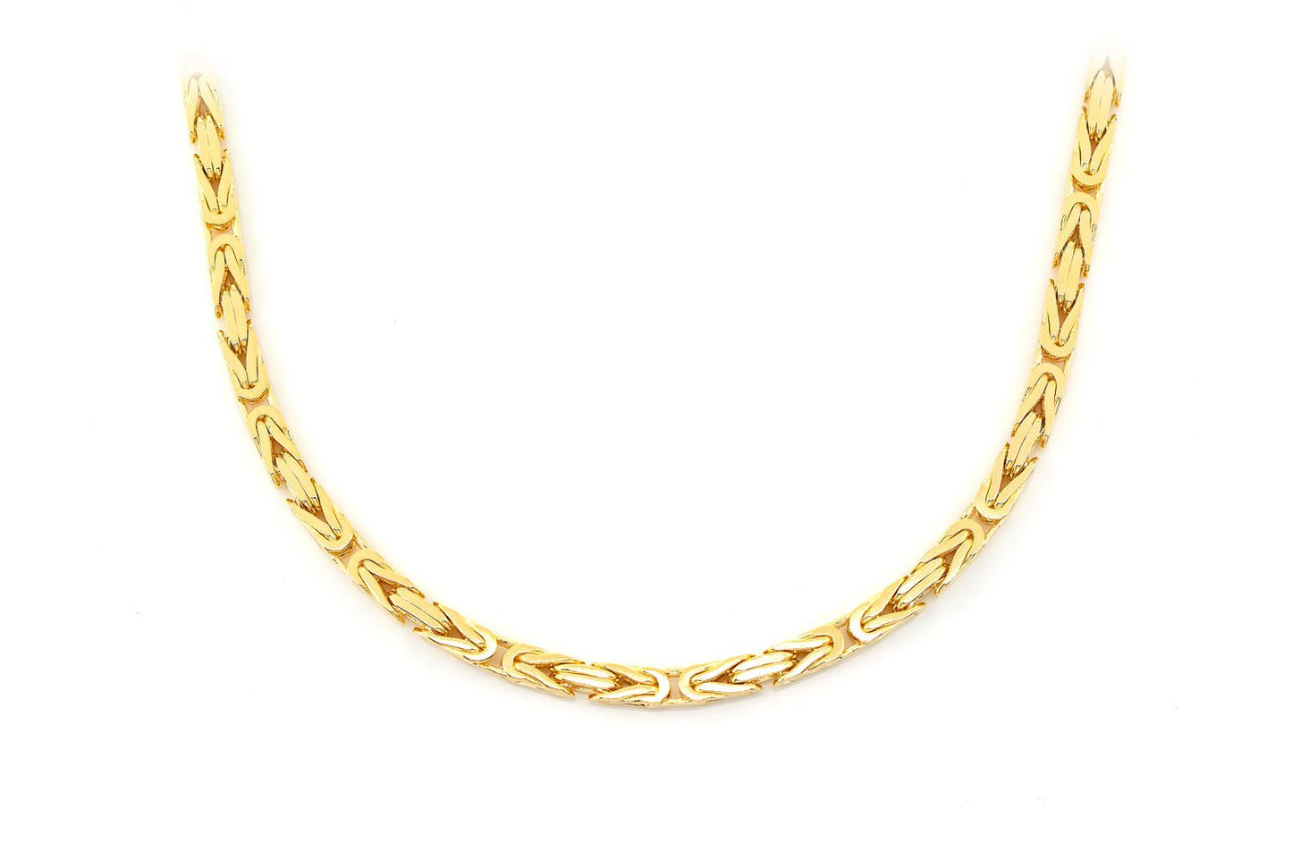 3MM BYZANTINE SOLID GOLD CHAIN 14K