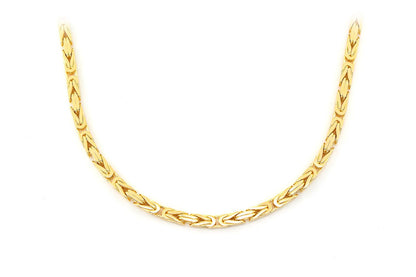 3MM BYZANTINE SOLID GOLD CHAIN 14K