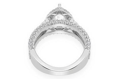 1.50CT PEAR SOLITAIRE - THREE ROW - DIAMOND ENGAGEMENT RING