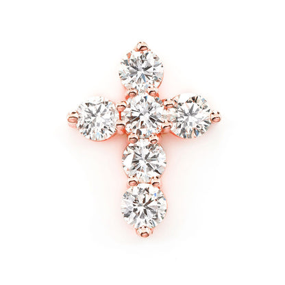 25PT HIDDEN BAIL CROSS PENDANT 14K SOLID GOLD 1.45CTW