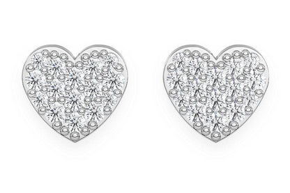 HEART STUD DIAMOND EARRINGS 14K SOLID GOLD 0.25CTW