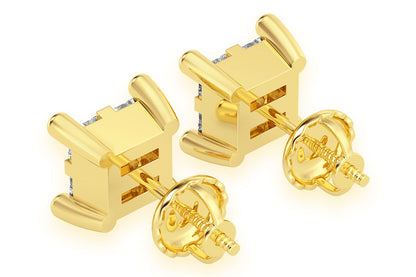 0.25CTW QUAD STUD DIAMOND EARRINGS 14K SOLID GOLD