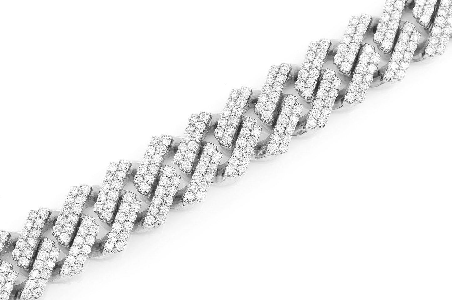 11MM RAISED DIAMOND CUBAN LINK BRACELET 14K SOLID GOLD 8.50CTW
