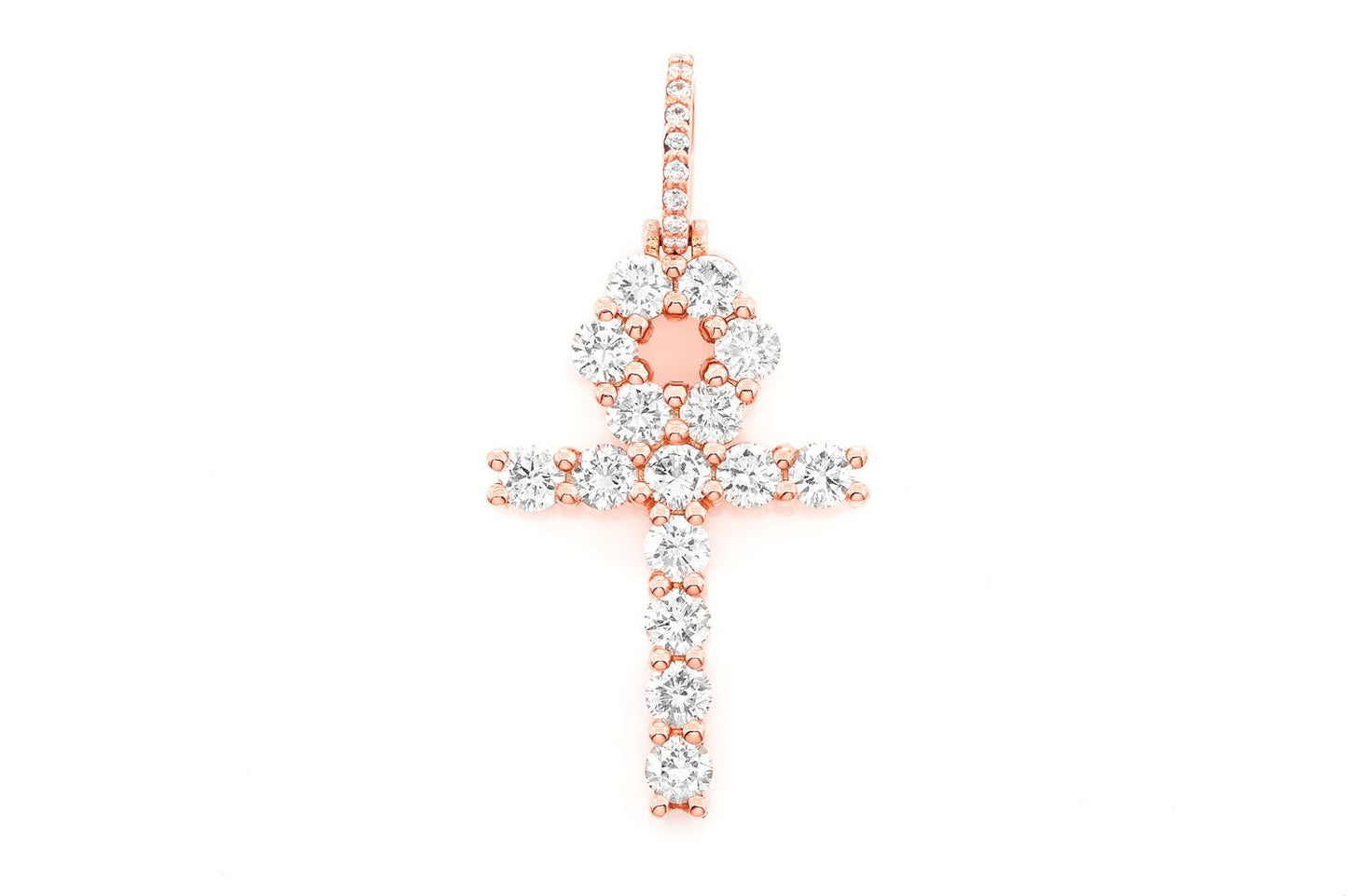 ANKH DIAMOND PENDANT 14K SOLID GOLD 2.35CTW