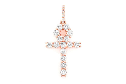 ANKH DIAMOND PENDANT 14K SOLID GOLD 2.35CTW