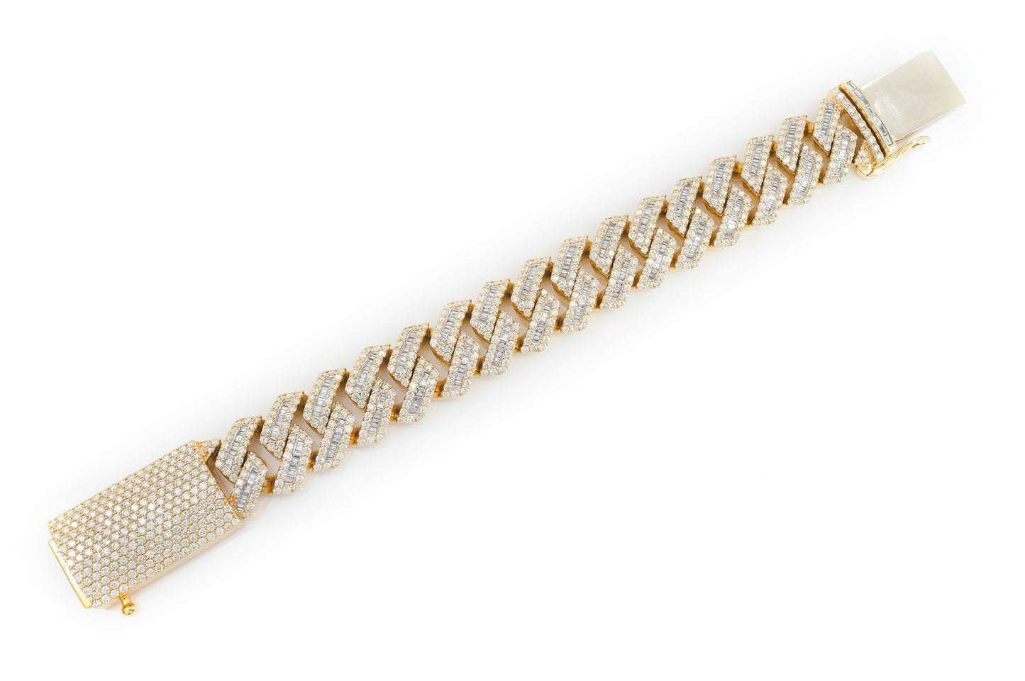 20MM RAISED BAGUETTE MIAMI CUBAN LINK DIAMOND BRACELET 14K SOLID GOLD 23.75CTW
