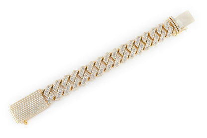20MM RAISED BAGUETTE MIAMI CUBAN LINK DIAMOND BRACELET 14K SOLID GOLD 23.75CTW