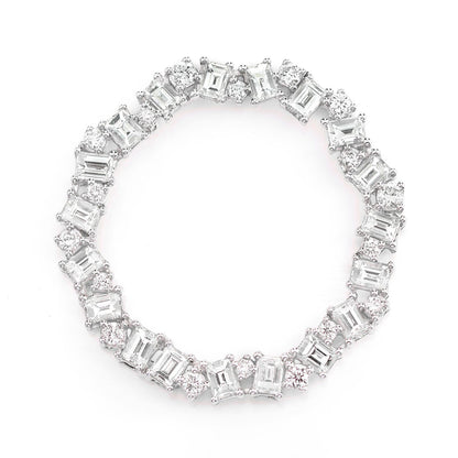 JAGGED BAGUETTE ROUND CIRCLE OPEN DIAMOND PENDANT 14K SOLID GOLD 2.95CTW
