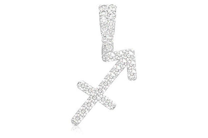 SAGITTARIUS ZODIAC DIAMOND PENDANT 14K SOLID GOLD 0.65CTW